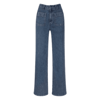 Patch Pocket Denim Straight Pants