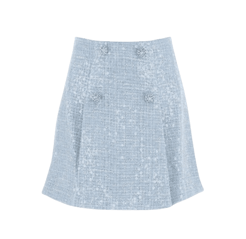 BLUE SEQUIN BOUCLE MINI SKIRT