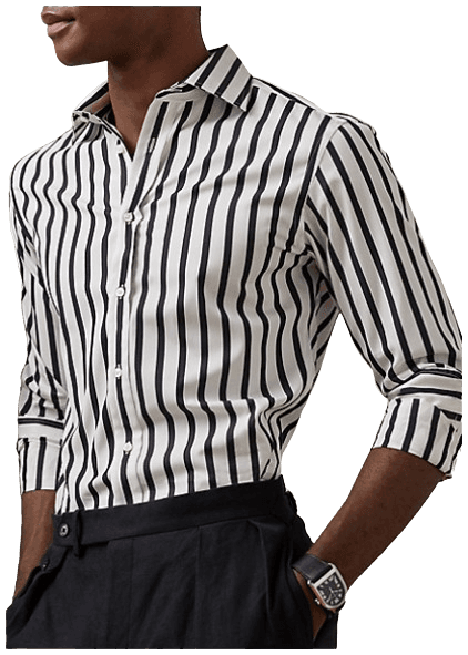 스트라이프 포플린 셔츠