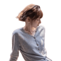 SALENA wool v neck cardigan_grey