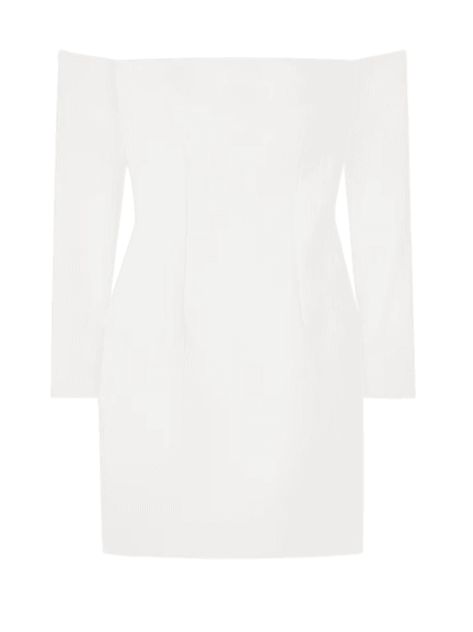 Murielle off-the-shoulder cloqué mini dress