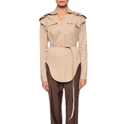 Women's Beige Cotton Shirt