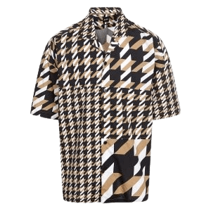 FA23 하운드투스 모노그램 릴렉스핏 반팔 셔츠 미디엄 베이지