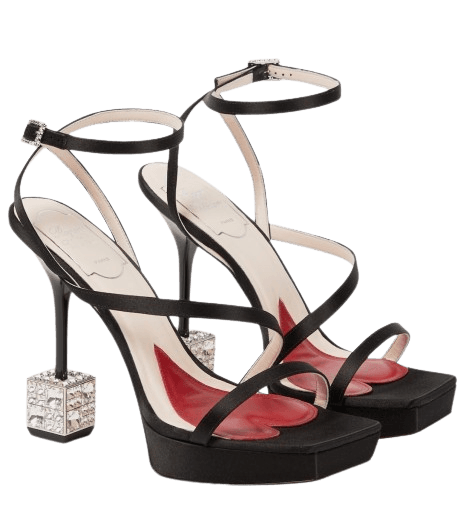 Cube Strass 120 satin platform sandals