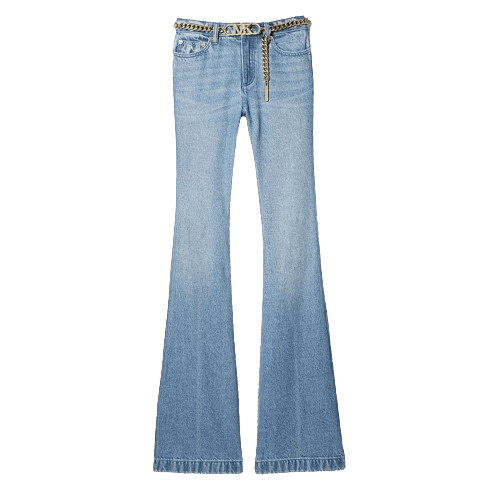 체인 장식 플레어 데님