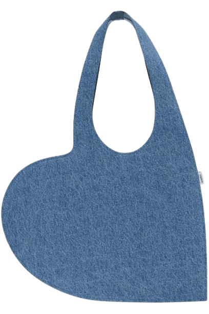 블루 데님 미니 하트 토트백