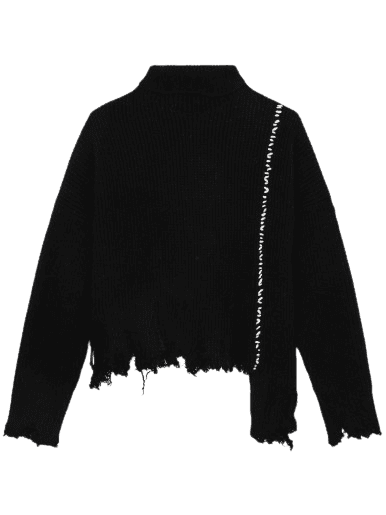 unfinished effect high neck jumper