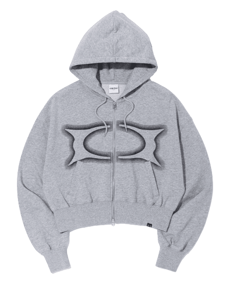 WORMHOLE LOGO CROP HOODIE ZIP-UP