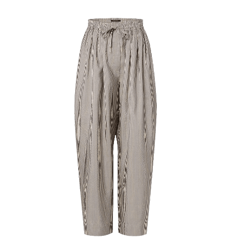 핀스트라이프 실크 배기 파자 팬츠