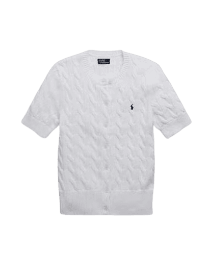 케이블 니트 숏 슬리브 카디건 WMPOSWENDW