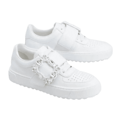 Very Vivier Embellished Leather Sneakers