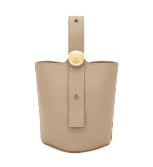 Mini Pebble Bucket Bag In Soft Grained Calfskin