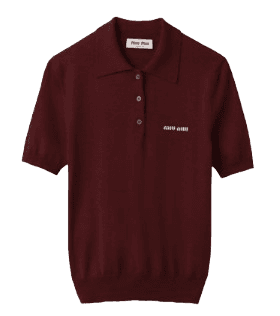 MIU MIU Wool Knit Polo Shirt