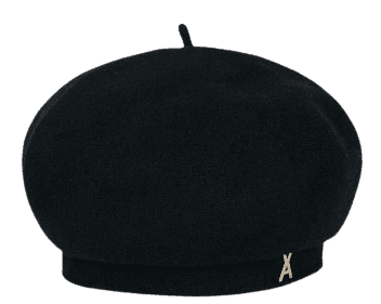 스터드 로고 울 베레모 블랙