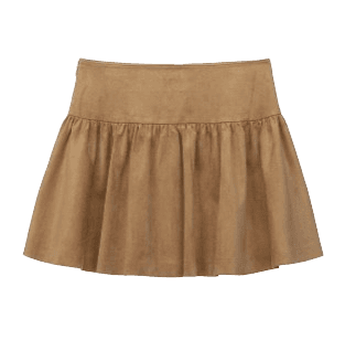 Sued Flare Skirt In Camel