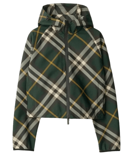 버버리 크롭 체크 라이트 재킷