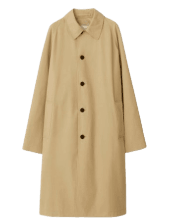 롱 코튼 블렌드 카 코트