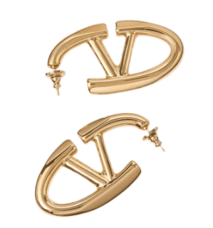 볼드 에디션 브이로고 메탈 이어링