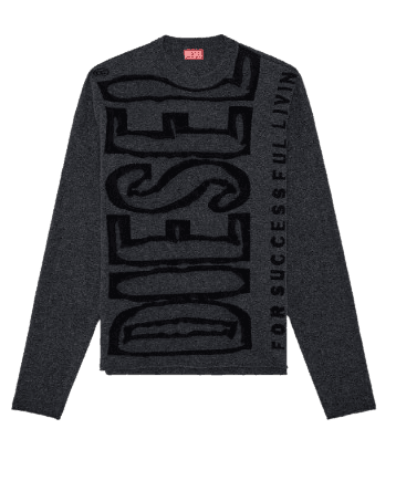 디젤 K플로이드 로고 인타르시아 울 스웨터