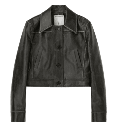 SINGLE BREASTED LEATHER JACKET BLACK