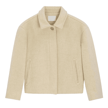 Camel-hair Blend Crop Coat - butter