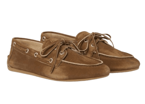 미우미우 안감 없는 페이드 스웨이드 로퍼