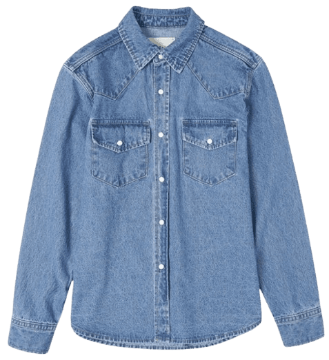 western denim shirt_medium blue