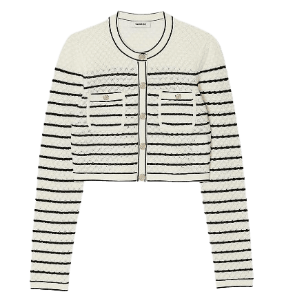 STRIPED CROPPED COATIGAN