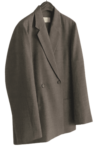 온스 메종 더블 박시 자켓 보카시 그레이 울 재킷