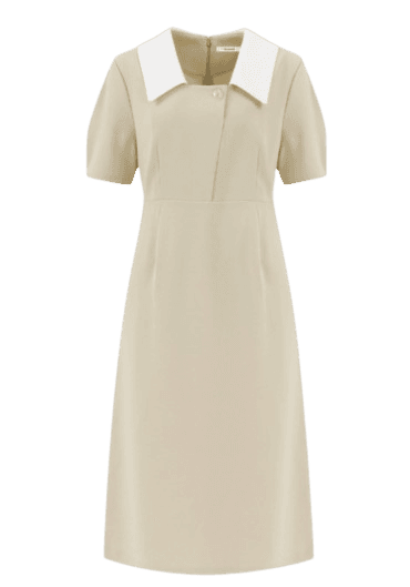 Puff Sleeve Collar Dress