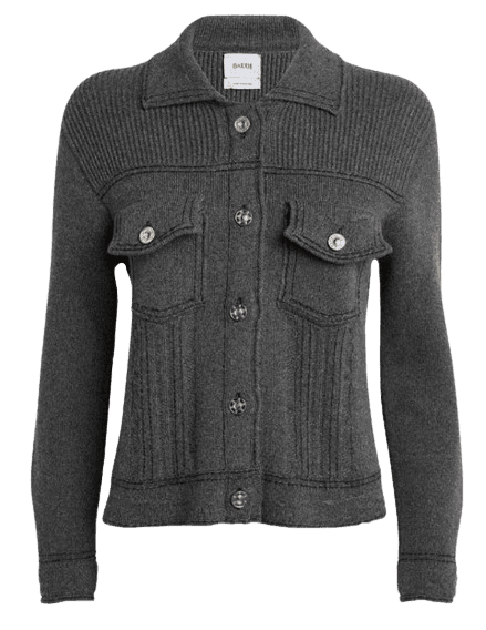 Barrie Denim Fitted Cashmere and Cotton Jacket