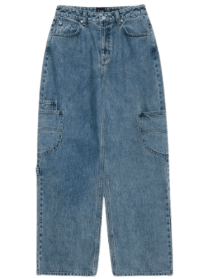 LEE 우먼 릴랙스드핏 카고 데님 팬츠 인디고