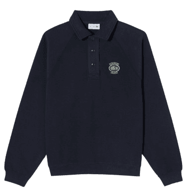 뱃지 매치 반집업 폴로형 스웨트셔츠
