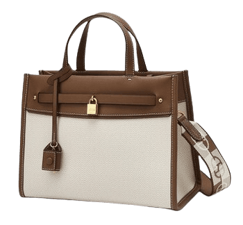 헤지스 브라운 레더 콤비 H LOCK 토트겸 숄더 M