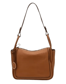 헤지스 오벌 장식 브라운 레더 토트겸 숄더백 L