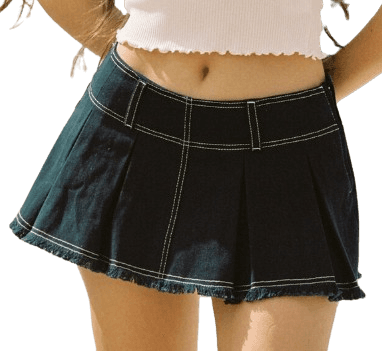 INDIGO PLEATS MINI SKIRT