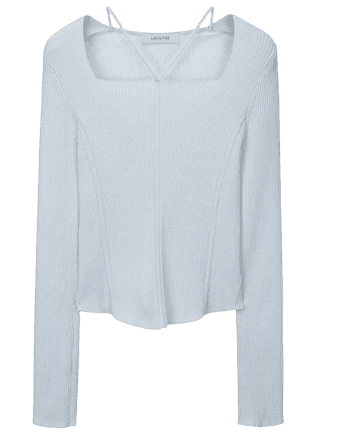 V- STRAP KNIT PULLOVER