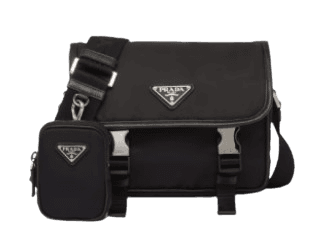 프라다 리나일론 및 사피아노 가죽 숄더백