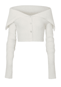 페인오어플레져 페탈 오프숄더 가디건