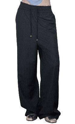 Pinstripe Effortless Pants Black