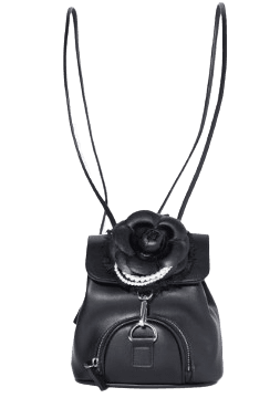 Flower Corsage Mini Bagpack Black