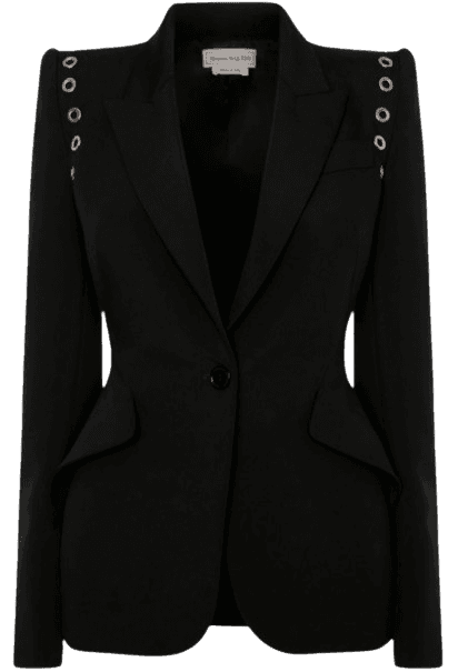 알렉산더 맥퀸 Eyelet Embellished Wool jacket