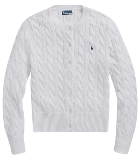 케이블 니트 코튼 크루넥 가디건