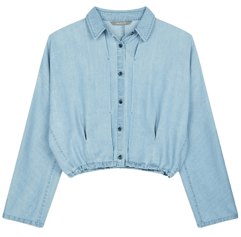 쁘렝땅 워싱 데님 블라우스 (PY2JB01-0MS)