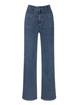 Patch Pocket Denim Straight Pants