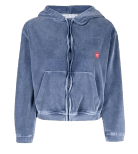 애플 로고 벨루어 후드 집업