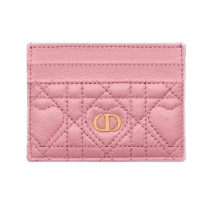 Dior Caro 5-슬롯 카드 지갑 멜로코톤 핑크 하트 까나쥬 송아지 가죽
