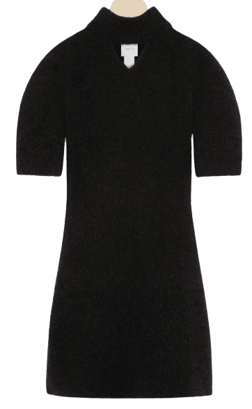 파투 알파카 블랜드 컷아웃 반팔 니트 원피스