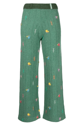 YANYAN 얀얀 여성 데이지 플로럴 자수 이지 팬츠