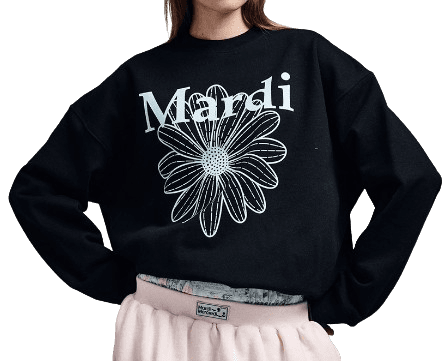 SWEATSHIRT FLOWERMARDI_BLACK SKY
